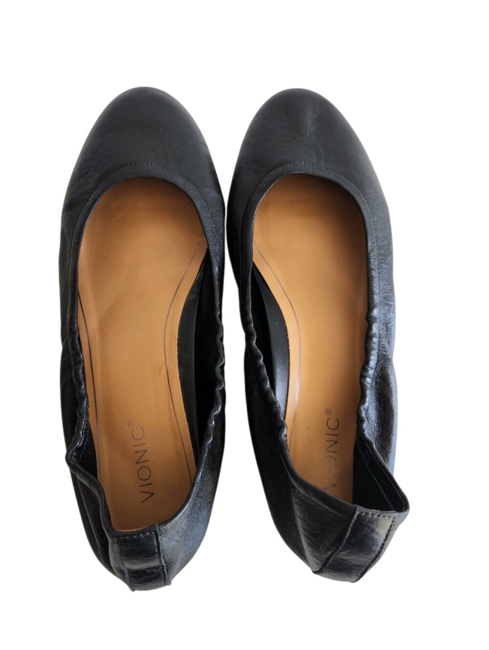 Vionic Alexa Black Nappa Soft Leather Ballet Flats Women's Size 11 - Picture 12 of 14